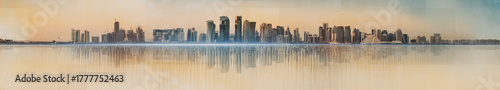 Abstract panoramic doha view, concept background