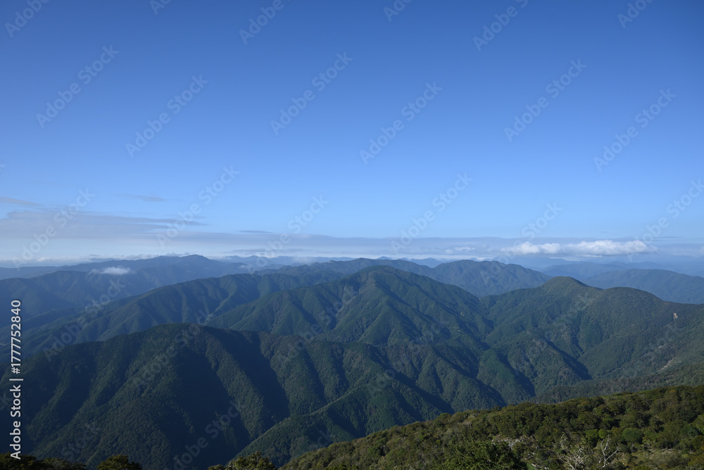 Fototapeta premium Climbing Mt. Ibuki, Shiga, Japan