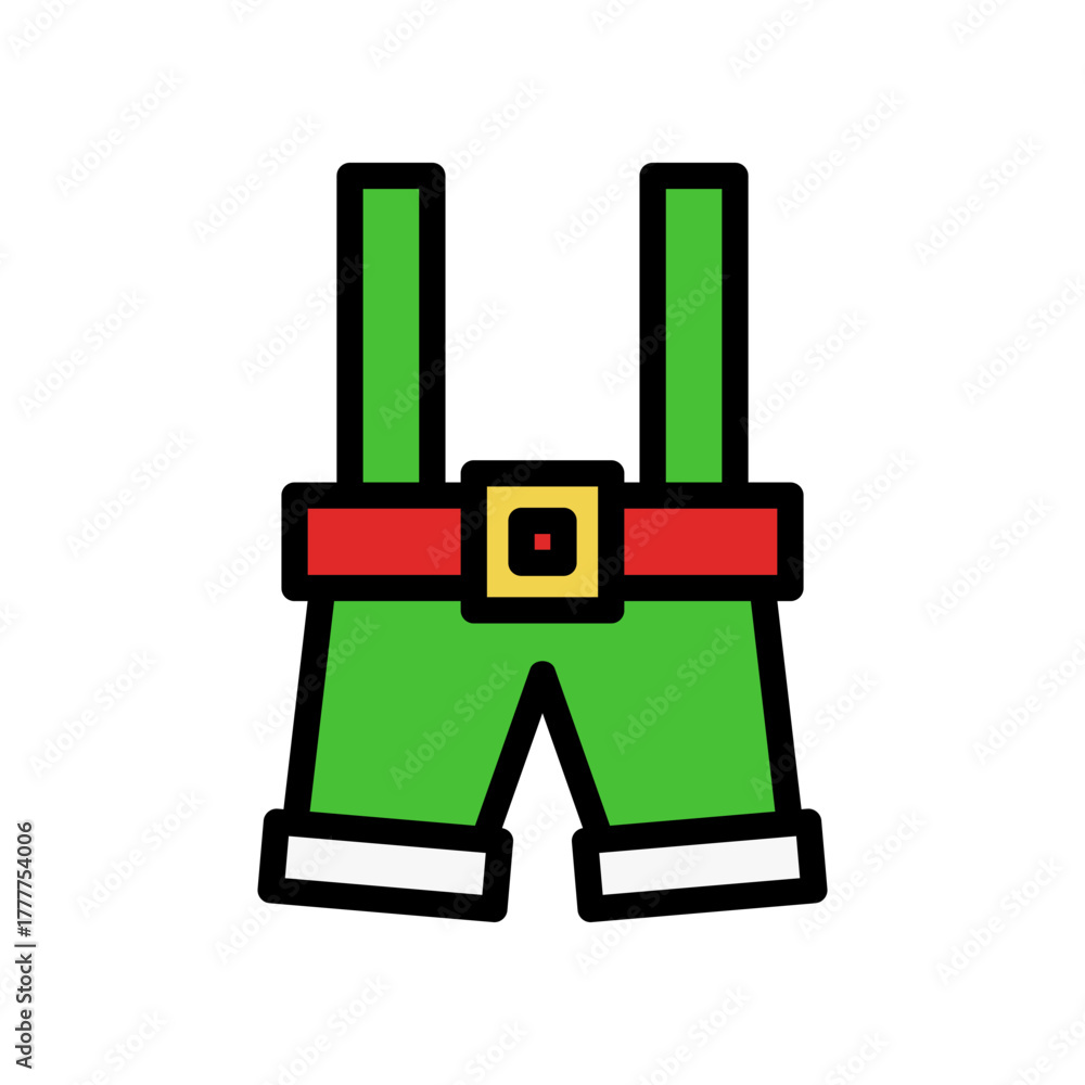 Obraz premium Illustration icon of Tyrolean pants. Vector Illustration Flat Design