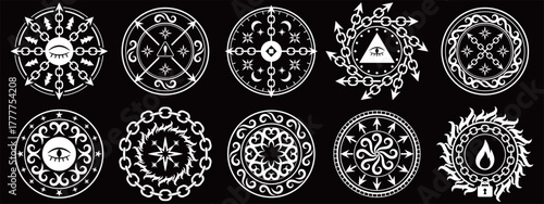 ダークな魔法陣10種セット　ホワイト