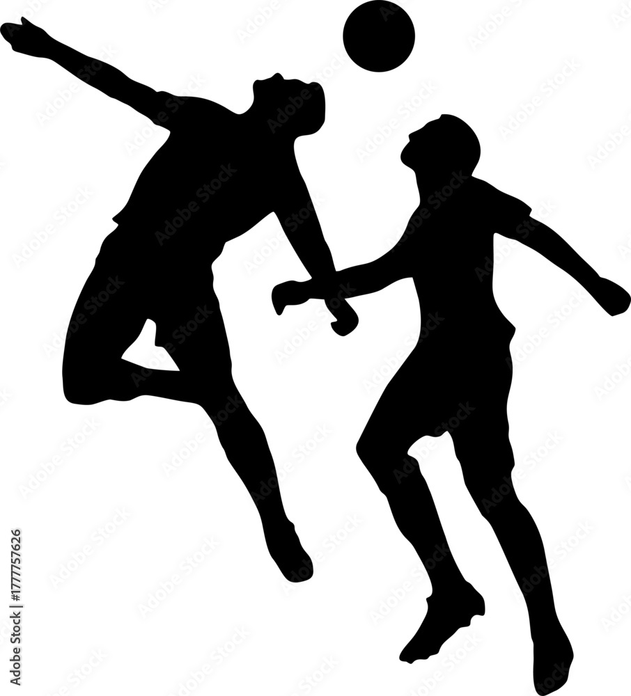 Obraz premium football player heading silhouette vector eps2