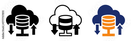 Cloud Server Icon Collection Glyph & Mixed Style 