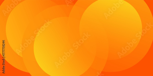 Abstract orange background with circles. Vector illustration