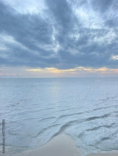 clouds over the sea and waves 