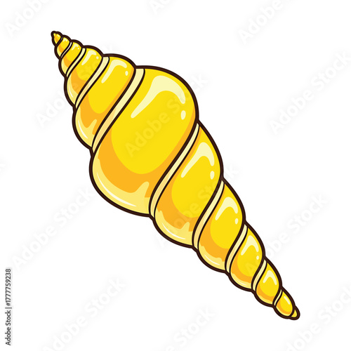 Illustration of a yellow auger shell