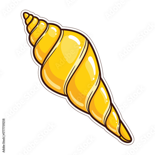 Illustration of a yellow auger shell