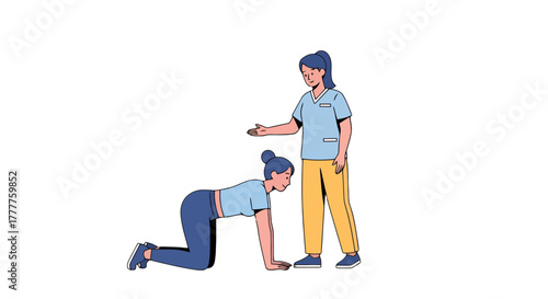 Patient Undergoing Physical Therapy With The Assistance Of A Skilled Healthcare Professional