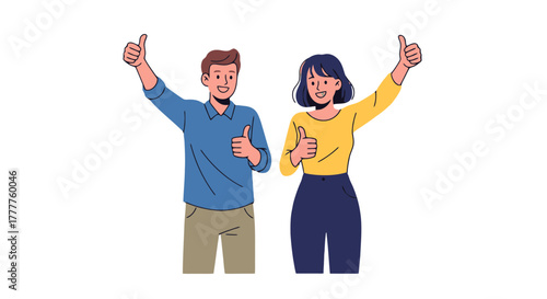 People Giving Thumbs Up Showing Positive Reaction, Approval, Delight, and Success