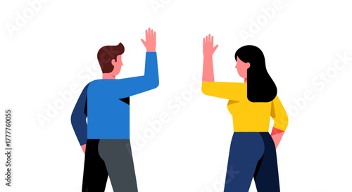 People Greeting with Hand Gestures on a Dark Backdrop: A Friendly Interaction