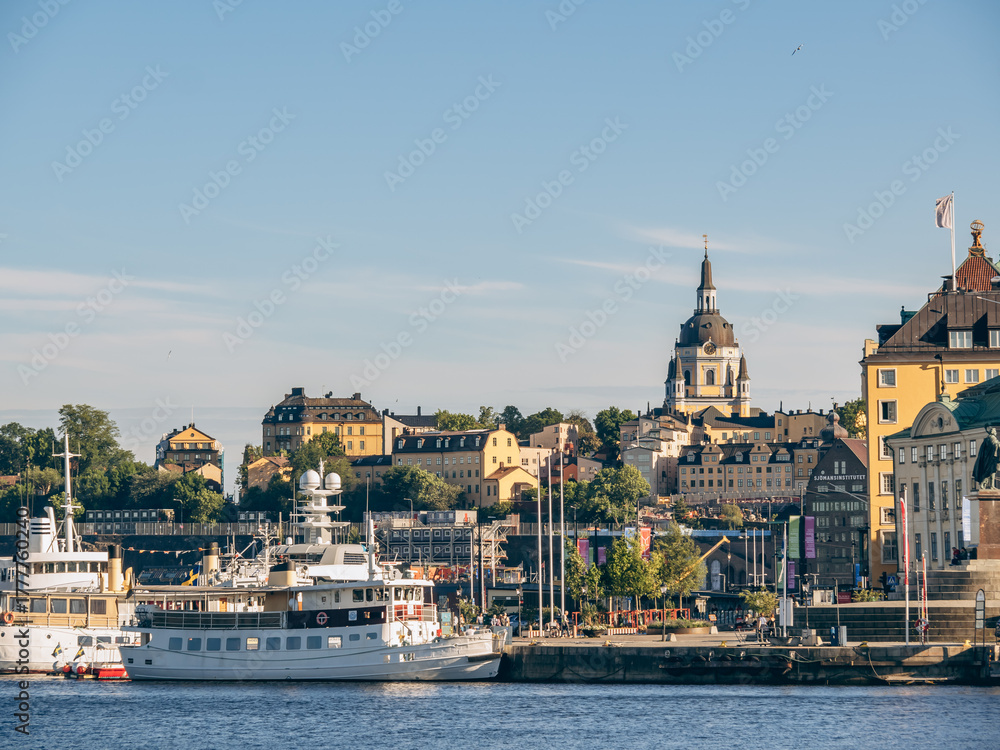 Fototapeta premium Ships on the Stockholm embankment