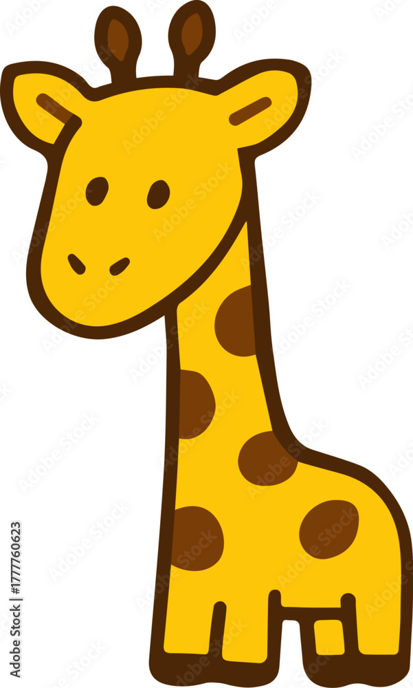 Fototapeta premium Cute cartoon giraffe icon. Vector illustration.