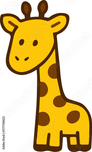 Cute cartoon giraffe icon. Vector illustration.