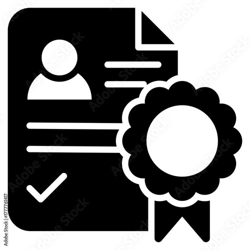 License Glyph Black Icon