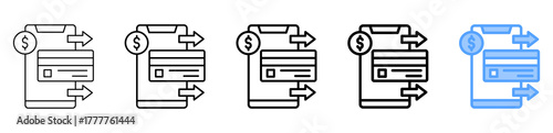 Mobile Payment Icon Different Style Outline Collection Set 