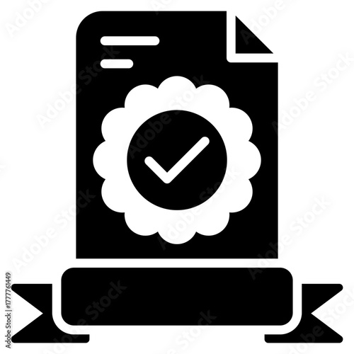 Certification Glyph Black Icon