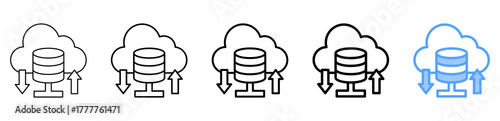 Cloud Server Icon Different Style Outline Collection Set 