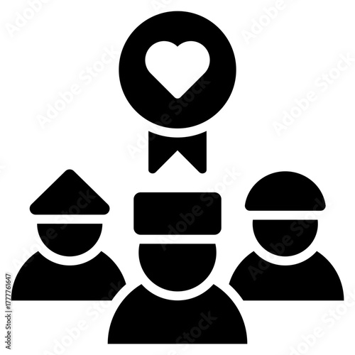 Inclusivity Glyph Black Icon