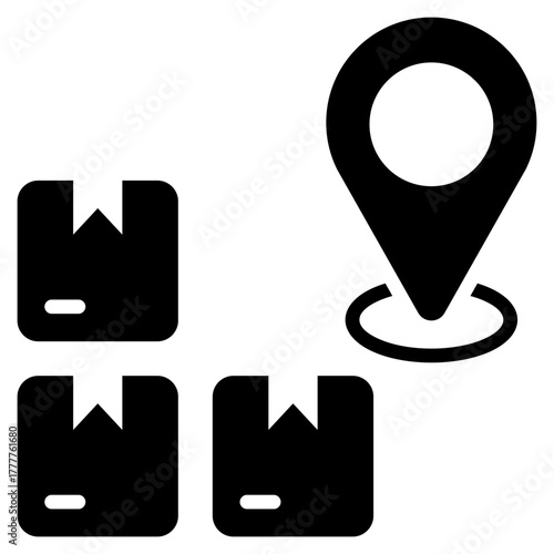 Logistics Glyph Black Icon
