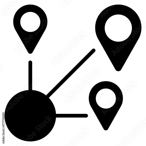 Distribution Glyph Black Icon