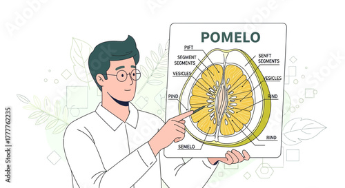 Pomelo Anatomy Presentation: A Concise Visual Guide to Fruit Structure Illustration