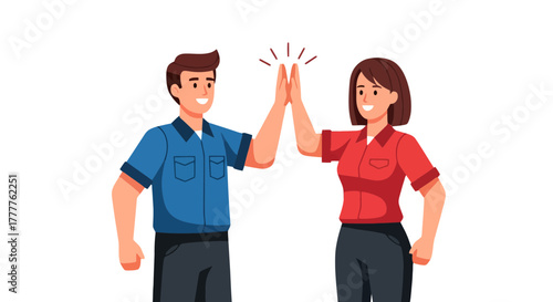 Positive Energetic People High Fiving and Celebrating Success Against a Black Backdrop