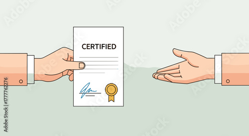 Handing Over a Certified Document or Certificate.