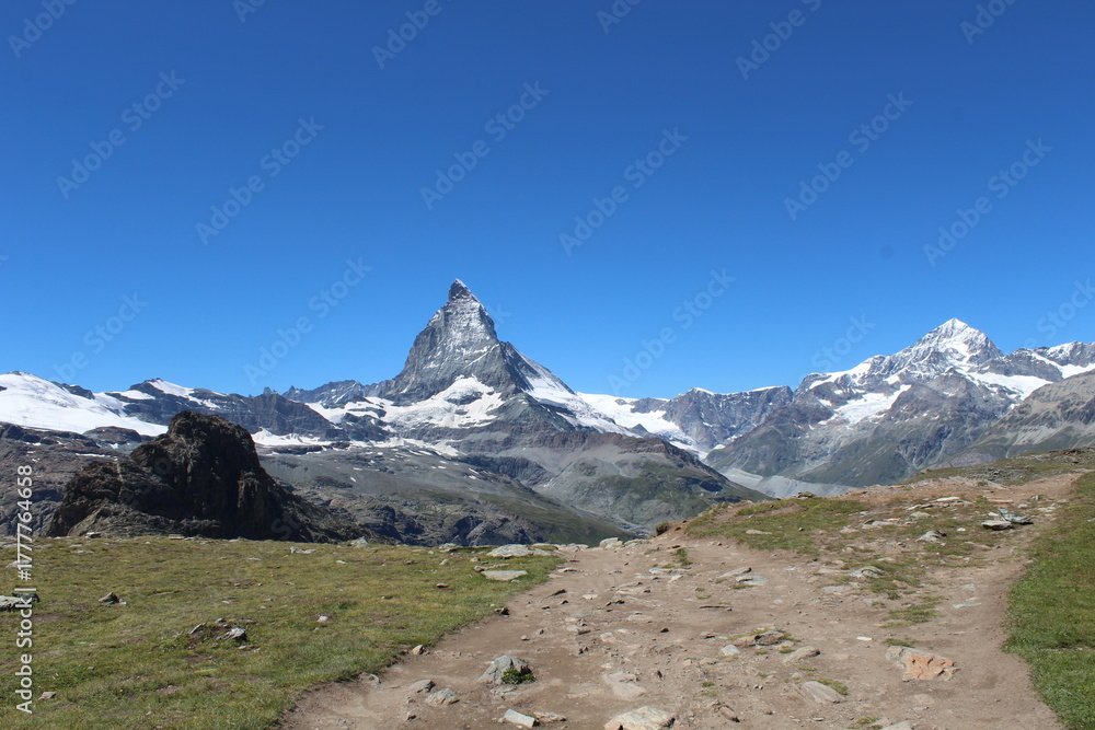 Fototapeta premium Panoramic View of Matterhorn and Swiss Alps