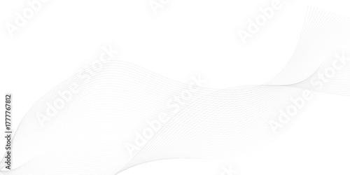Vector wavy grey lines flowing smooth digital futuristic technology curve ocean black gradient color on transparent background. Design for technology, science, music, sound, banner, poster, modern.	
