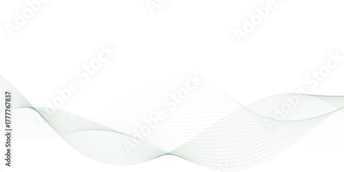 Abstract gradient green wavy flowing dynamic smooth curve lines background. Digital future technology concept, presentation, web design, cover, web, texture, technology, science, data, music, magazine