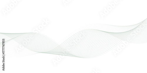 Abstract gradient green wavy flowing dynamic smooth curve lines background. Digital future technology concept, presentation, web design, cover, web, texture, technology, science, data, music, magazine