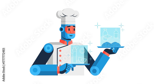 Robotic Chef Presents Culinary Creation Depicting Technology And Cuisine Fusion