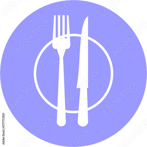 Ikon Peralatan Makan (Piring, Garpu, dan Pisau)