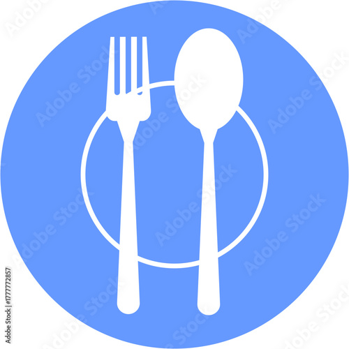 Ikon Peralatan Makan (Piring, Garpu, dan Pisau)