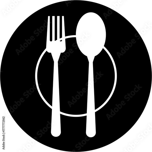 Ikon Peralatan Makan (Piring, Garpu, dan Pisau)