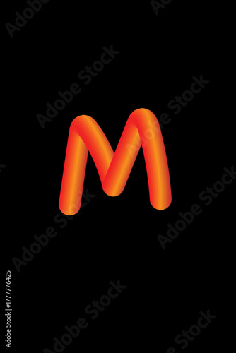 3d m logo design
