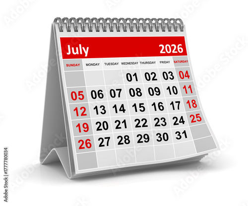 Calendar - July 2026