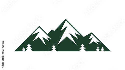 Mountain peaks and forest icon