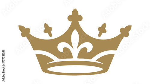 Golden royal crown icon isolated