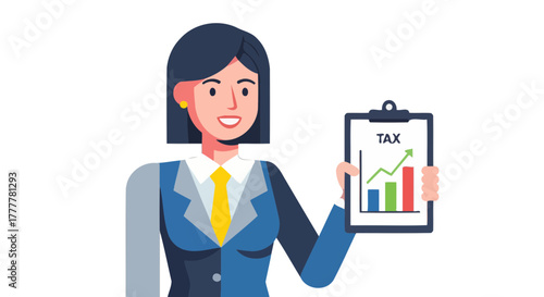 Tax Expert Presenting Business Statistics And Upward Trends Illustrated On Paper