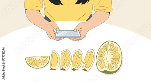 Taking Fruit Photos: Capturing a Jackfruit Image for Social Media Content Sharing