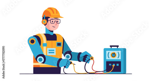 Technician Inspects Equipment, Utilizing Advanced Technology For Inspection Operations