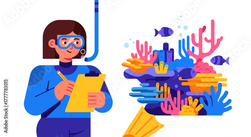 Underwater Observation: A Diver Documenting The Vivid Colors And Marine Life On A Coral Reef