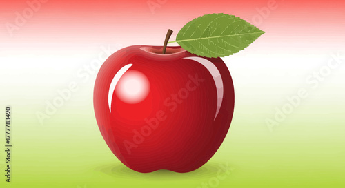 Vibrant and Freshly Plucked Apple, Perfect for Health and Natural Imagery