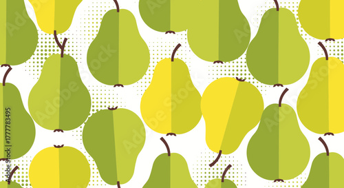 Vibrant And Modern Pear Pattern Design for Food And Healthy Lifestyle Concepts