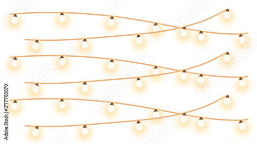 String lights festive celebration bright glow holiday party decoration vector illustration design image