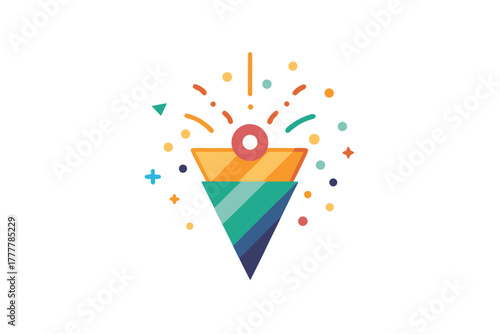 geometric confetti popper icon triangular popper shapes