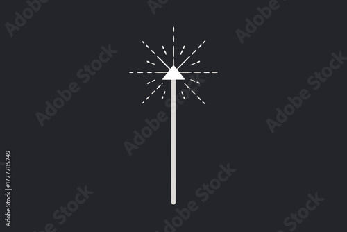 geometric sparkler icon straight stick with spark details