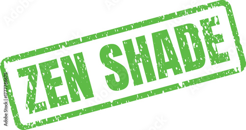 Serene Green Grungy Stamp Effect Symbolizing a Calming Zen Shade Hue