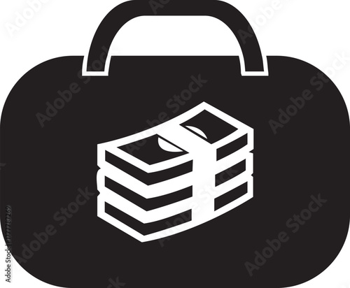 Business Briefcase Filled with Stacks of Cash