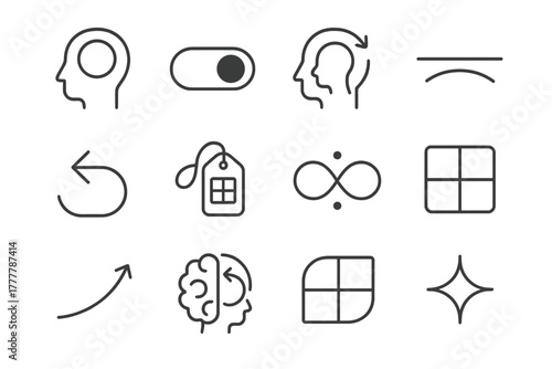 Icons mindset cognitive expansion mental icon curve reframe openness toggle perspective flexibility